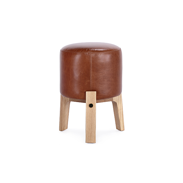 Leon Round Footstool-Middle